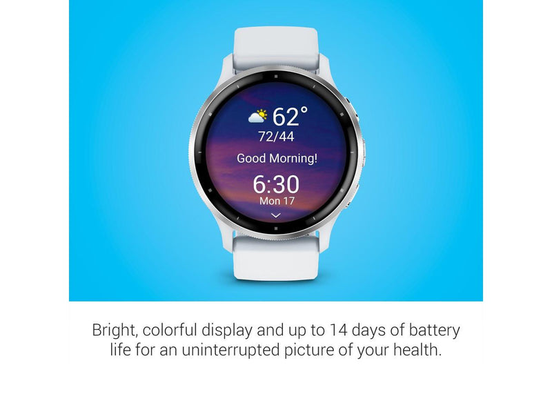 Garmin Venu 3 Silver Stainless Steel Bezel with Whitestone Case and Silicone