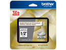 Brother TZePR234 Gold Print on Premium Glitter White Laminated Tape for P-touch