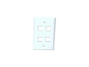 4PORT WHITE KEYSTONE WALL PLATE