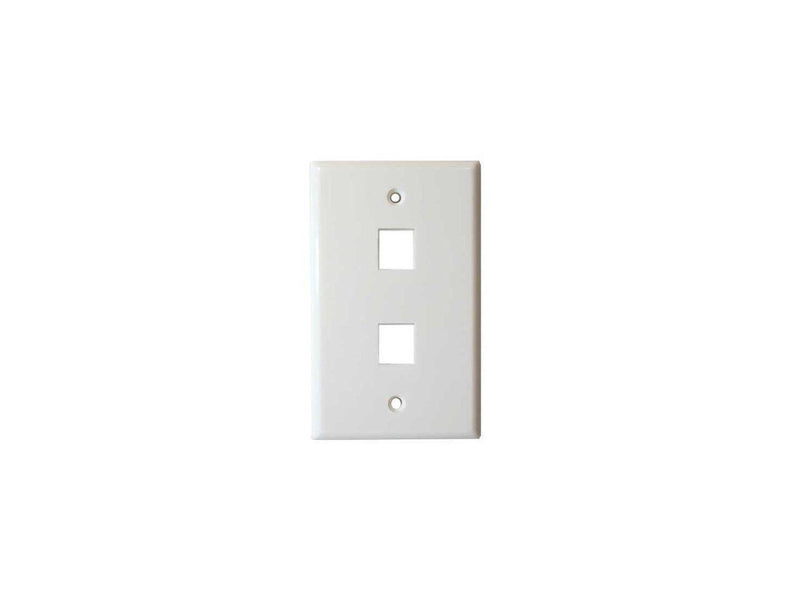 4XEM 2 Outlet RJ45 Wall Plate/ Face Plate White