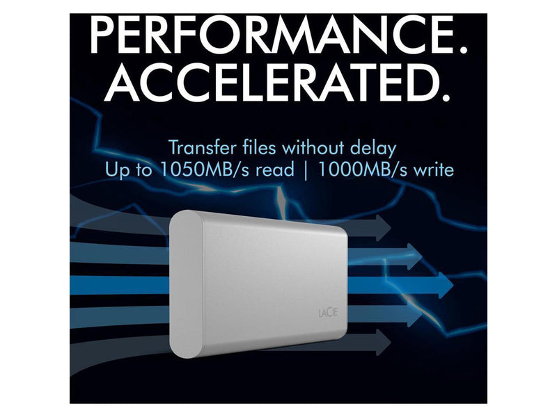 LaCie V2 STKS500400 500 GB Portable Solid State Drive 2.5" External USB 3.1 Type