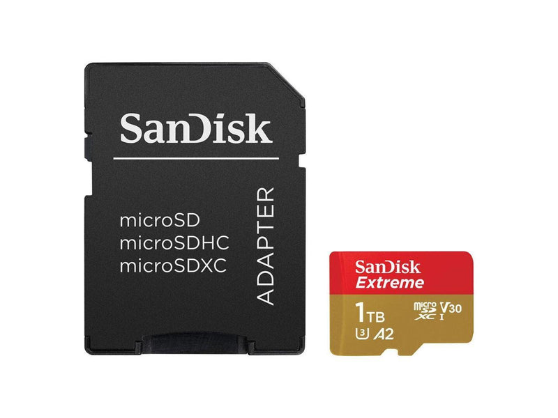 SanDisk Extreme 1 TB Class 3/UHS-I (U3) V30 microSDXC - 190 MB/s Read - 130 MB/s