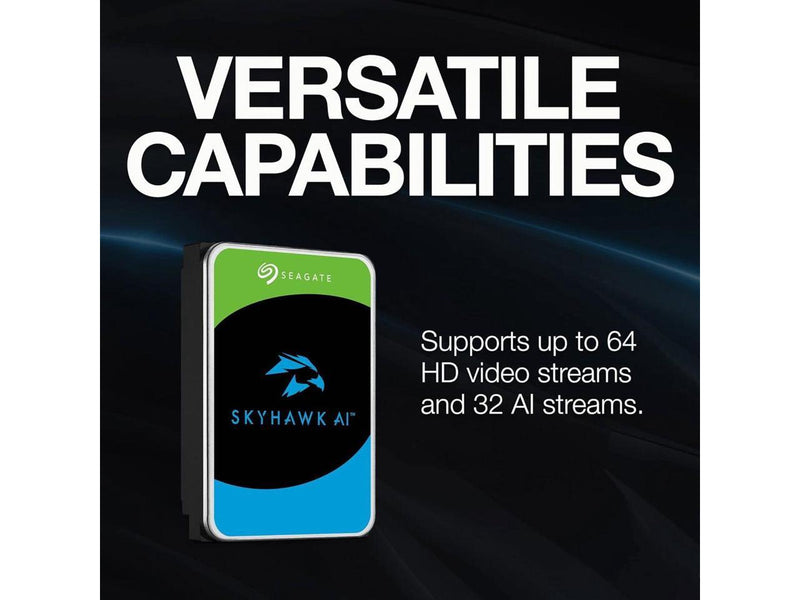 Seagate Skyhawk AI SATA III 3.5" Internal Hard Drive - 16TB, Single, 512MB Cache