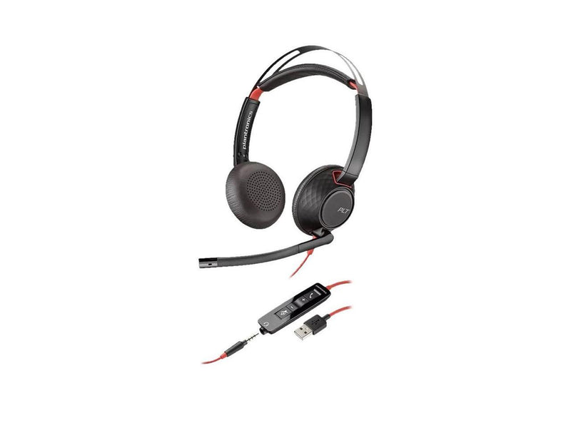 Poly Blackwire 5220 Stereo USB-C Headset + 3.5mm Plug + USB-C/A Adapter (Bulk) -