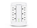 CyberPower CSB6WS 6-Outlet Essential Wall-Tap Surge Protector, White