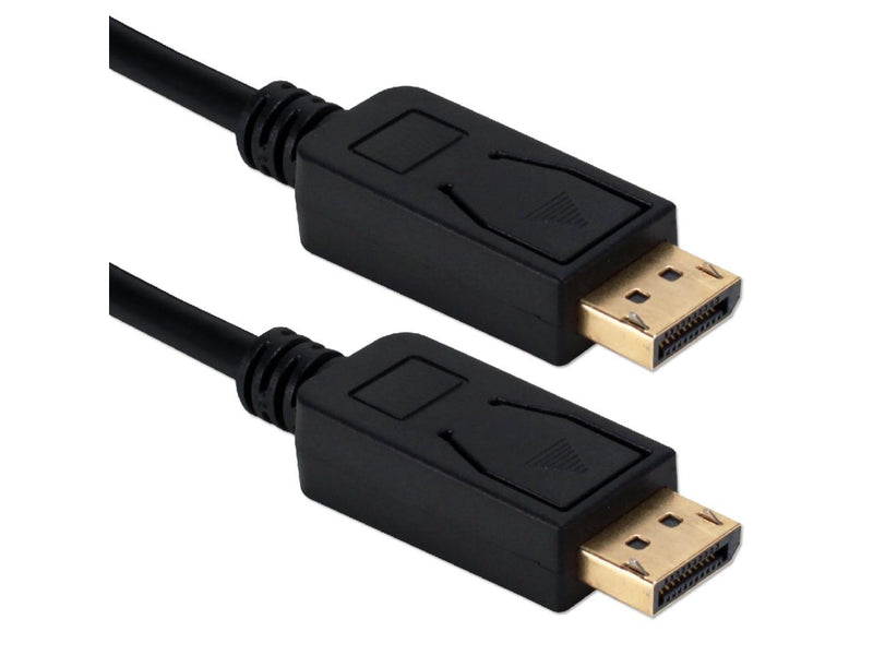 QVS 6ft DisplayPort 2.0 UltraHD 16K Black Cable with Latches