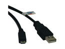Tripp Lite U050-003 Black USB 2.0 A Male to Micro-USB B Male Device Cable