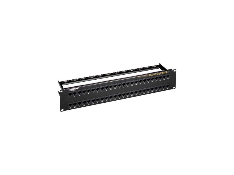 Black Box CAT6 Feed-Through Patch Panel - Unshielded, 48-Port (jpm820a)
