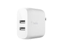 BELKIN WCB002dqWH White BOOST CHARGE Dual USB-A Wall Charger 24W