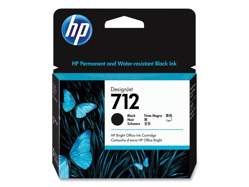 HP 712 80-ml Black DesignJet Ink Cartridge, 3ED71A