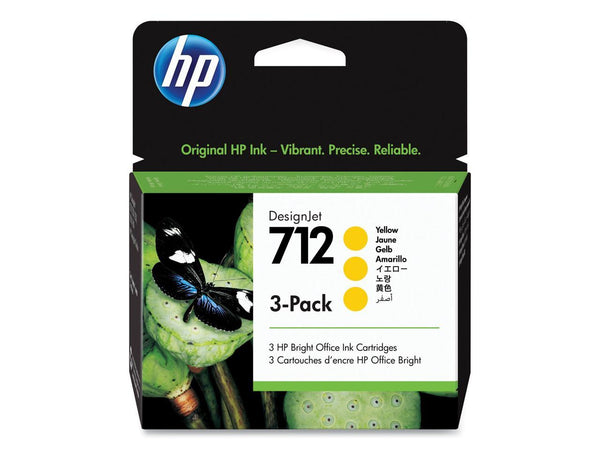 HP 712 3ED79A Yellow Original Ink Cartridge 3/Pack