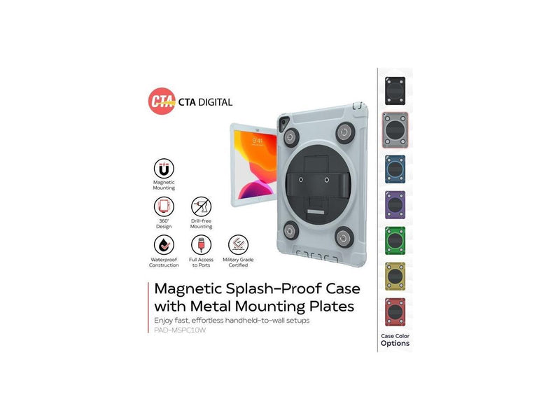 CTA Digital PAD-MSPC10W Magnetic Splashproof Case with Metal Mounting Plates for