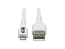 Tripp Lite Safe-IT M100AB-03M-WH Sync/Charge Lightning/USB Antimicrobial Data