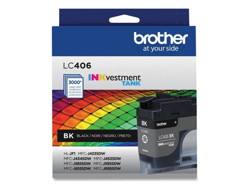 Brother LC406BKS INKvestment Ink 3000 Page-Yield Black