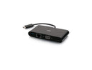 C2G USB C to HDMI, VGA, USB A & RJ45 Adapter - 4K 30Hz - Black - for
