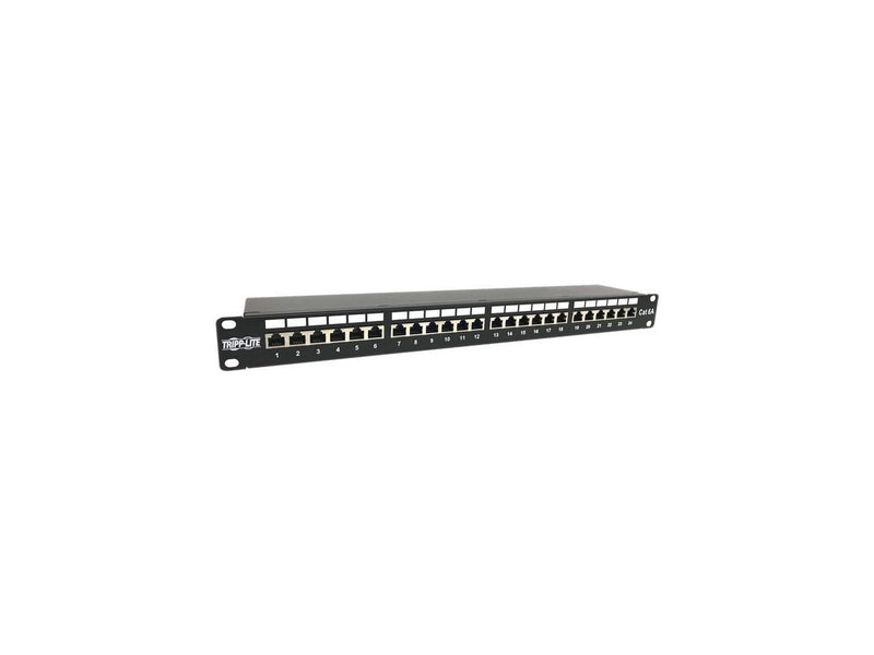 Tripp Lite 24-Port Cat6a Shielded Patch Panel - 10 Gbps, STP, 110 Punch Down,