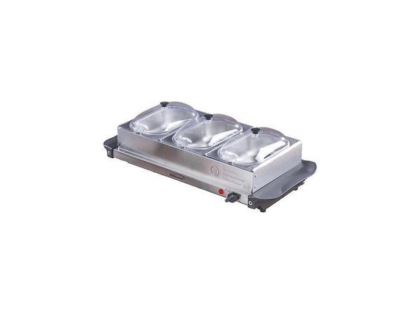 Brentwood Appliances Triple Buffet Server with Warming Tray & Three 1.5 Quart