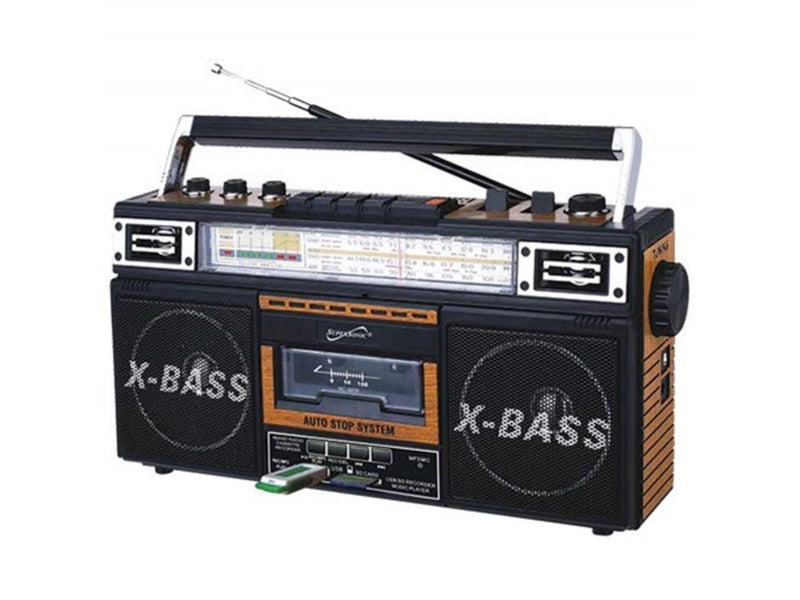 SUPERSONIC INC SC-3201BT WD 4 BAND RADIO & CASSETTE PLAYER + CASSETTE TO MP3
