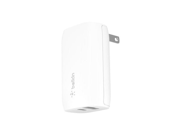 BELKIN WCB008dqWH BOOST CHARGE White USB-C PD + USB-A Wall Charger 32W