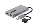 StarTech.com USB to Dual HDMI Adapter, USB A/C to 2x HDMI Displays (1x 4K30Hz,