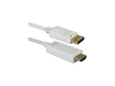 QVS DPHD-06W 6 ft. White DisplayPort to HDMI 4K Digital A/V White Cable Male to