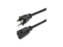 StarTech 15ft Heavy Duty Extension Cord NEMA5-15P to NEMA5-15R Black