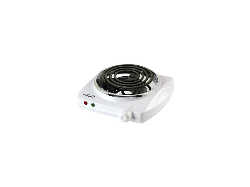 Brentwood 1000W Single Burner Spiral TS-322 White
