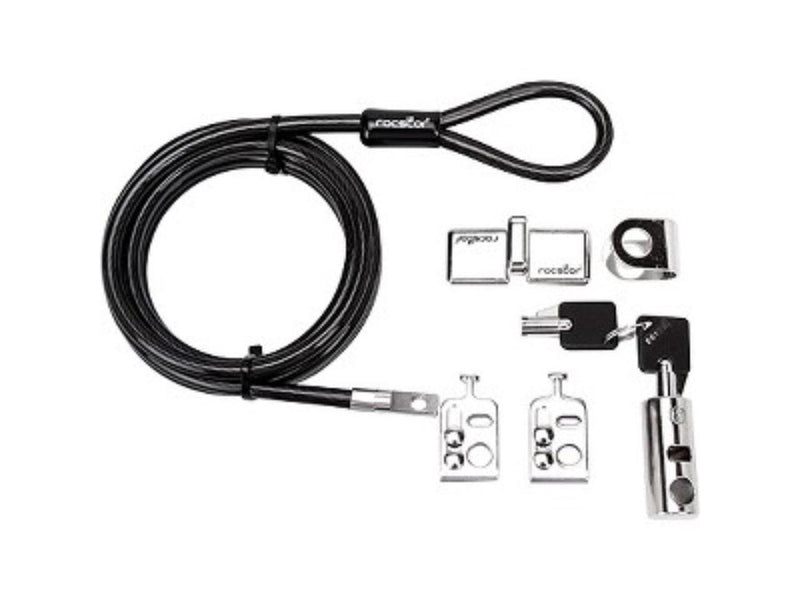 Rocstor Y10C181-B1 Rocbolt Desktop Lock Kit Locking Security Kit With 8Ft Cable