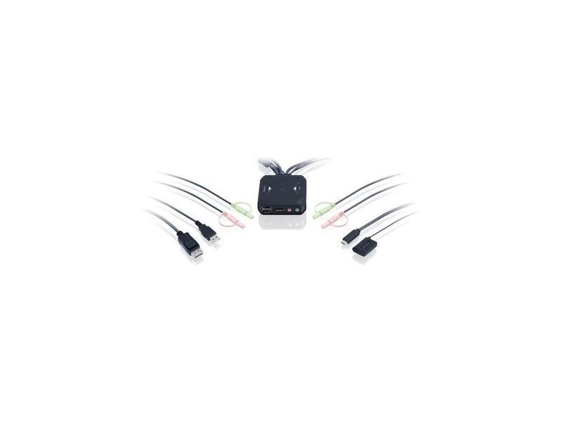 IOGEAR 2-port 4K KVM Switch with DisplayPort USB-C and Audio GCS82DPC