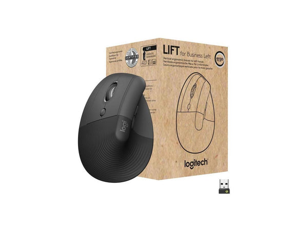 Logitech Lift for Business Left, Vertical Ergonomic Mouse - Left-handed,