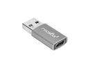 Rocstor Premium USB-A to USB-C Connector Adapter M/F- Aluminum Grey Y10A207G15PK