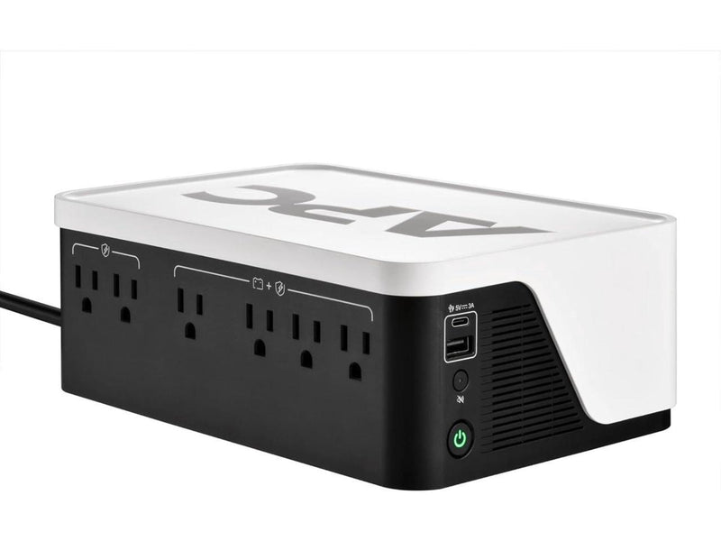 APC UPS Battery Backup, 500VA Backup Battery with 4 Outlets, Type C USB Charging