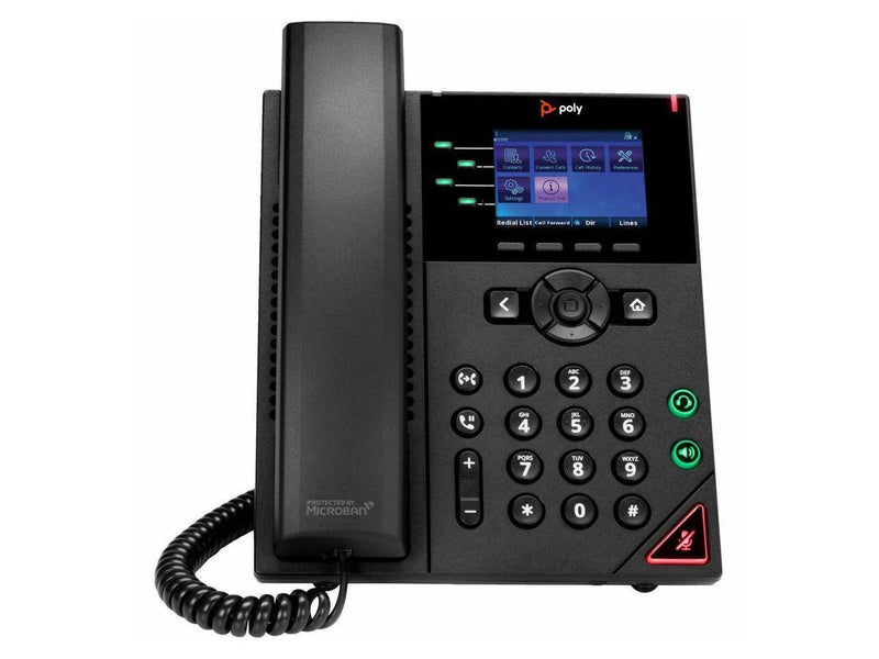HP Poly VVX 250 IP Phone Corded- Corded Desktop Wall Mountable Black Model