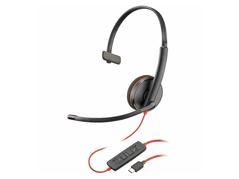 Poly Blackwire 3210 Monaural USB-C Headset TAA (Bulk) - Mono - USB Type C -