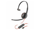 Poly Blackwire 3210 Monaural USB-C Headset +USB-C/A Adapter (Bulk) - Mono - USB