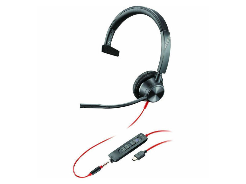 Poly Blackwire 3310 USB-C Headset TAA - Mono - USB Type C, Mini-phone (3.5mm) -