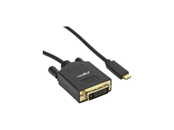 Rocstor Y10C205-B1 6Ft Usb-C To Dvi-D M/M Cable Dual Link 2560X1600 Sngl