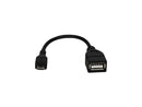 Qvs 6 Inches Micro-Usb Male To Usb-A Female Otg Adaptor For Smartphone Or Tablet