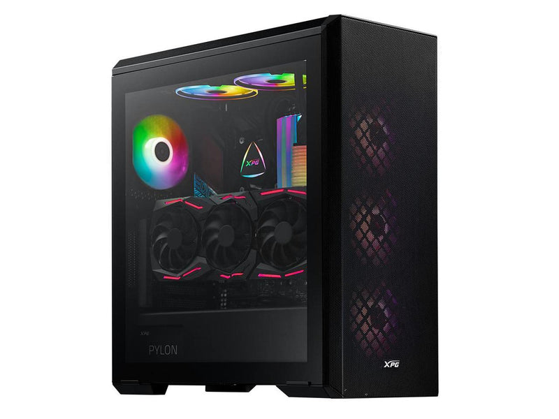 XPG Defender ATX Mid Tower Chassis-Black-DEFENDER-BKCWW