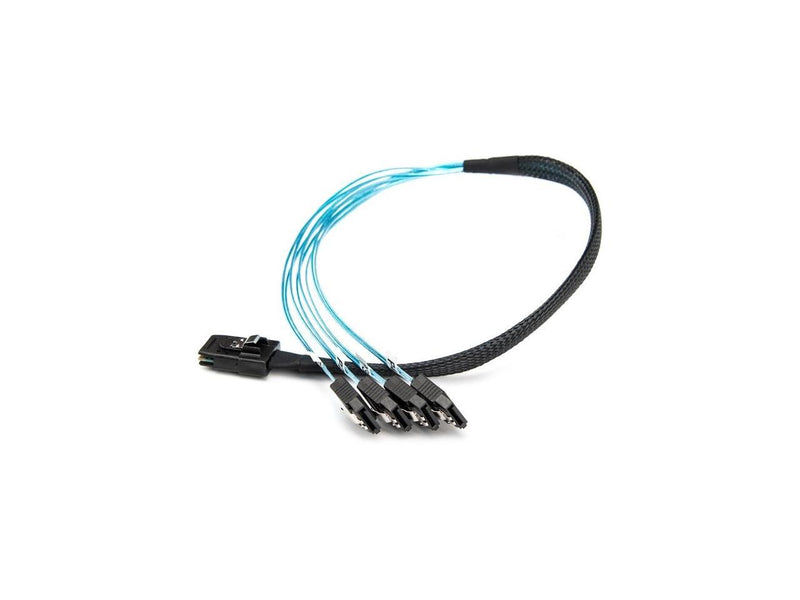 Rocstor 20in/50cm Serial Attached SCSI SAS Cable-SFF-8087 to 4x SATA Latching