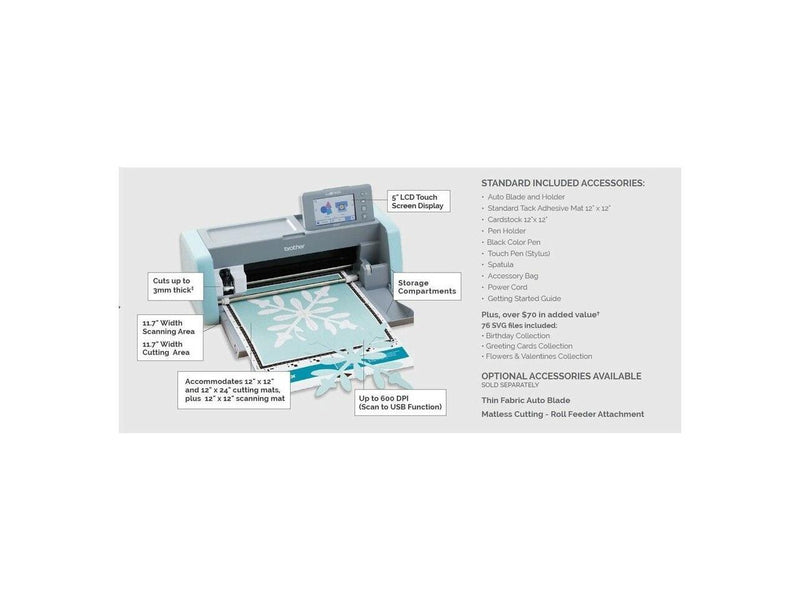 Brother ScanNCut DX Electronic Cutting Machine with Built-in Scanner SDX125E