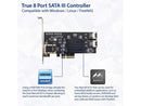 Syba 8 Port SATA III Non-RAID PCI-e x4 Expansion Card Supports FreeNAS