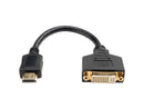 Tripp Lite 8-inch HDMI-M to DVI-D Cable Adapter (M/F), 8-in. (P132-08N)