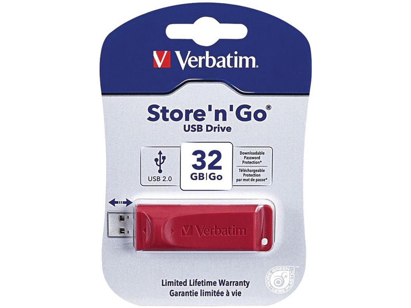 Verbatim Store 'n' Go 32GB Flash Drive (USB2.0 Portable / Red) Model 96806