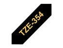 Brother TZe-354 Labelling Tape Cassette - Gold on Black, 24mm wide