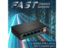 TRENDnet 5-Port Gigabit PoE+ Switch, Camera DIP Switch extends PoE+ 200m (656