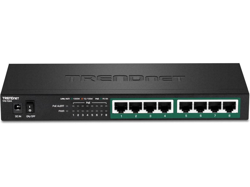 TRENDnet TPE-TG84, 8-Port Gigabit PoE+ Switch