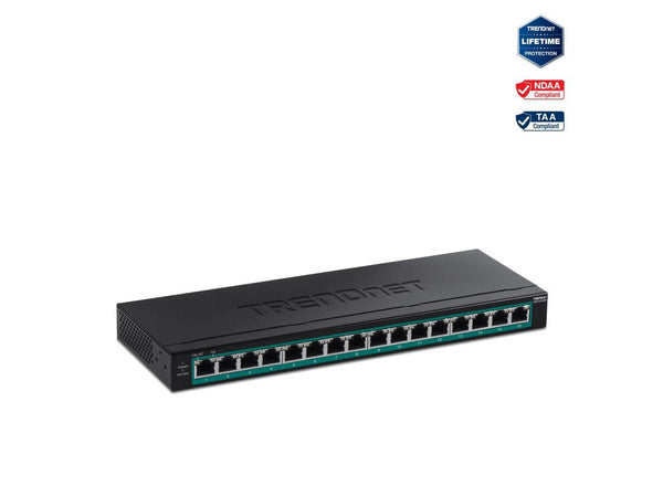 TRENDnet TPE-TG160H, 16-Port Gigabit PoE+ Switch