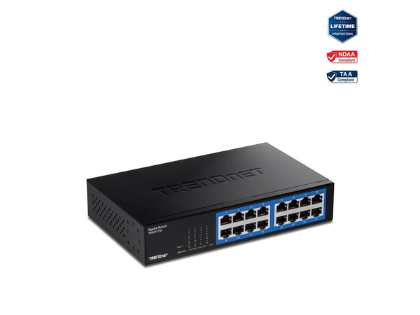 TRENDnet 16-Port Gigabit Desktop Switch, TEG-S17D, 16 x Gigabit RJ-45 Ports,