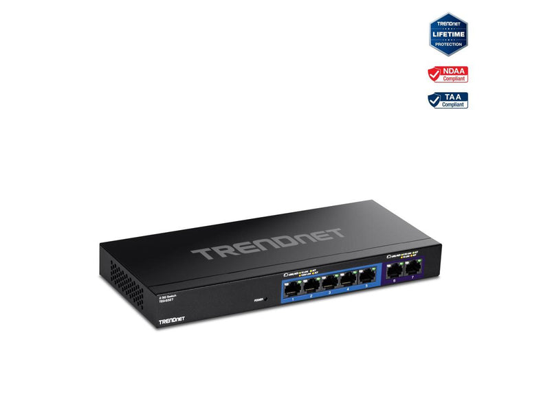 TITLE: TRENDnet 7-Port Multi-Gig Gaming Switch, TEG-S327, 5 x 1G RJ-45 Base-T